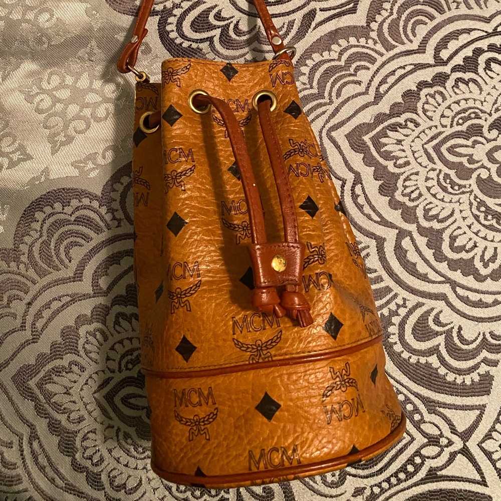 Authentic Vintage MCM Canvas Bucket/Crossbody